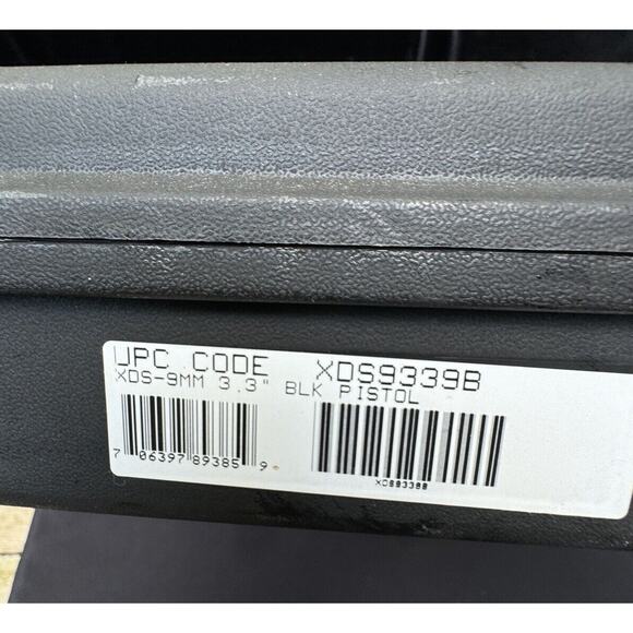 Plastic Gun Case Springfield Armory XDS 9mm 3.3” Black Pistol Hard Plastic - Picture 5 of 9